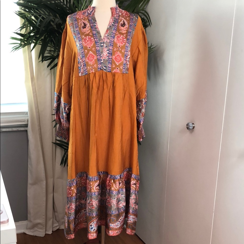 Umgee Bohemian Orange Maxi Dress